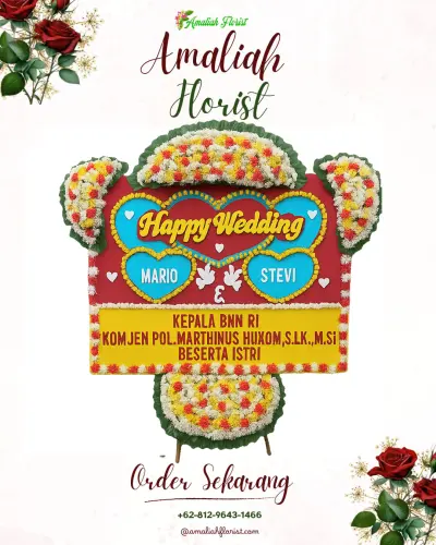 Karangan Papan Bunga Pernikahan di Sitamiang